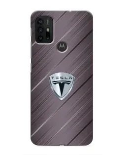 Чехол для Motorola MOTO G30 с картинкой «Металлическая текстура Tesla»