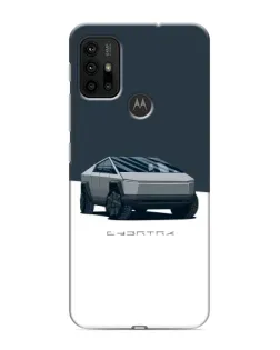 Чехол для Motorola MOTO G30 с картинкой «Серебристый Cybertruck Tesla»