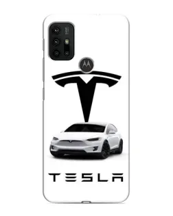 Чехол для Motorola MOTO G30 с картинкой «Tesla White Style»