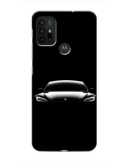 Чехол для Motorola MOTO G30 с картинкой «Фары Tesla Night»