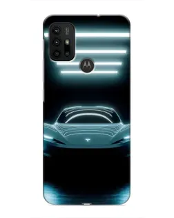 Чехол для Motorola MOTO G30 с картинкой «Tesla в неоне»