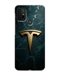 Чехол для Motorola MOTO G30 с картинкой «Мраморная Tesla Gold»