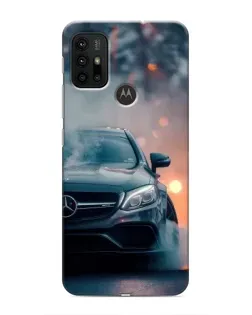 Чехол для Motorola MOTO G30 с картинкой «Mercedes — ночной город»