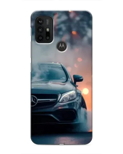 Чехол для Motorola MOTO G30 с картинкой «Mercedes — ночной город»