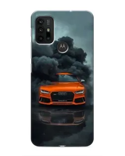 Чехол для Motorola MOTO G30 с картинкой «Audi в облаках дыма»