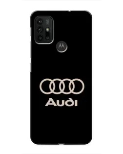 Чехол для Motorola MOTO G30 с картинкой «Audi — золотой логотип»