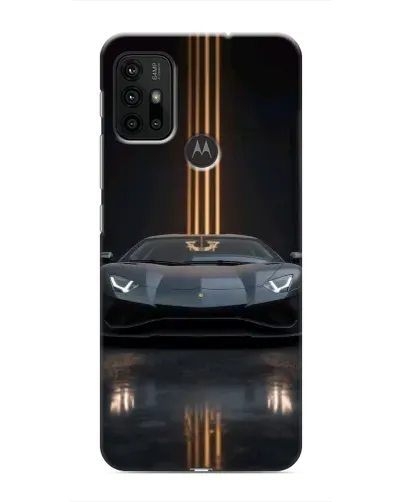 Чехол для Motorola MOTO G30 с картинкой «Lamborghini золотые линии»