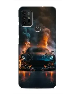 Чехол для Motorola MOTO G30 с картинкой «Lamborghini дымная эстетика»