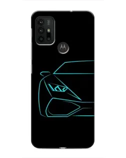 Чехол для Motorola MOTO G30 с картинкой «Голубой силуэт Lamborghini»
