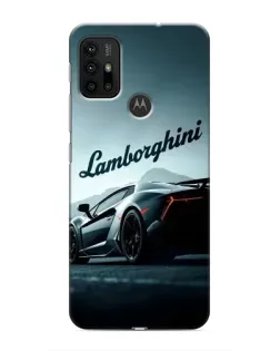 Чехол для Motorola MOTO G30 с картинкой «Классическая надпись Lamborghini»