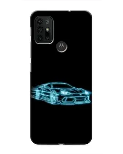 Чехол для Motorola MOTO G30 с картинкой «Неоновый контур Lamborghini»