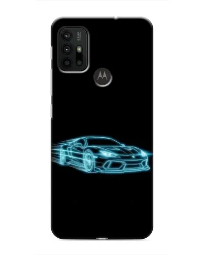 Чехол для Motorola MOTO G30 с картинкой «Неоновый контур Lamborghini»