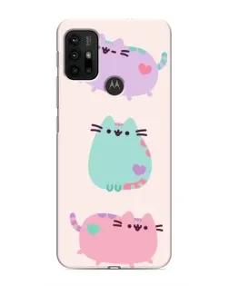 Чохол для Motorola MOTO G30 з картинкою «Pusheen тріо»