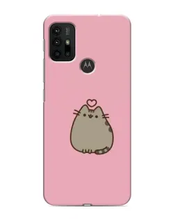 Чехол для Motorola MOTO G30 с картинкой «Pusheen сердце»