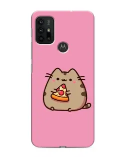 Чехол для Motorola MOTO G30 с картинкой «Пушин с пиццей»
