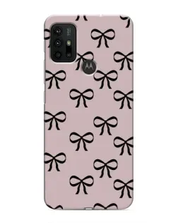 Чехол для Motorola MOTO G30 с картинкой «Черные бантики»