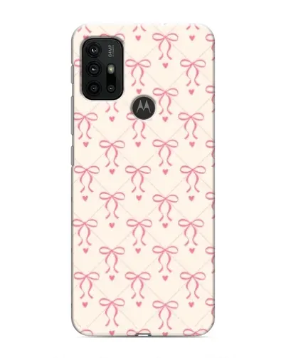 Чехол для Motorola MOTO G30 с картинкой «Розовые бантики Coquette»
