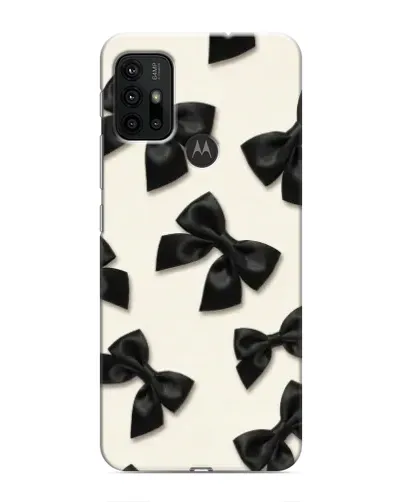 Чехол для Motorola MOTO G30 с картинкой «Черные бантики»