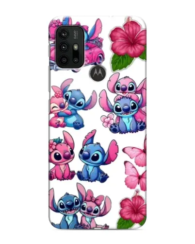 Чохол для Motorola MOTO G30 з картинкою «Стікери Stitch та Angel»