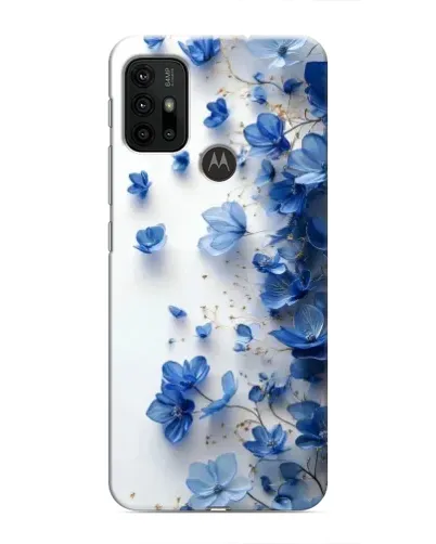 Чехол для Motorola MOTO G30 с картинкой «Голубой цветочный каскад»