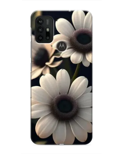 Чехол для Motorola MOTO G30 с картинкой «Белые маргаритки макро»