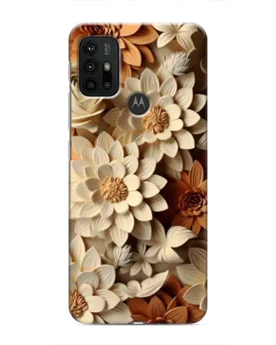 Чехол для Motorola MOTO G30 с картинкой «Бежевый флористический декор»