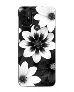 Чехол для Motorola MOTO G30 с картинкой «Монохромные астры»