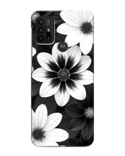 Чехол для Motorola MOTO G30 с картинкой «Монохромные астры»
