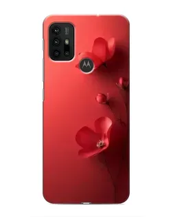 Чехол для Motorola MOTO G30 с картинкой «Маковые соцветия»