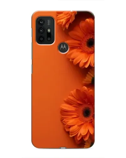 Чехол для Motorola MOTO G30 с картинкой «Оранжевые герберы»