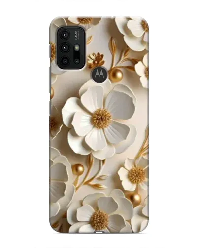 Чехол для Motorola MOTO G30 с картинкой «Белие бумажние  цвети»