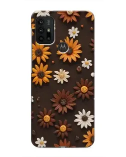 Чехол для Motorola MOTO G30 с картинкой «Узор из маленьких подсолнухов»