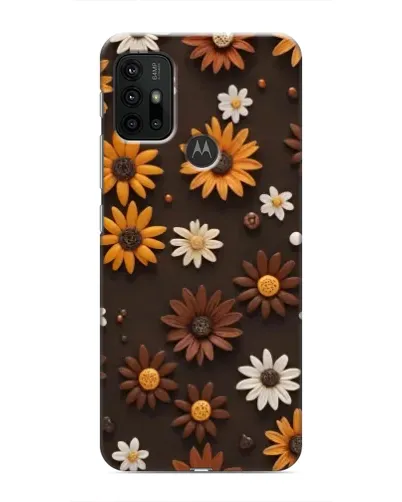 Чехол для Motorola MOTO G30 с картинкой «Узор из маленьких подсолнухов»