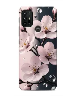 Чехол для Motorola MOTO G30 с картинкой «Нежная сакура и капли»