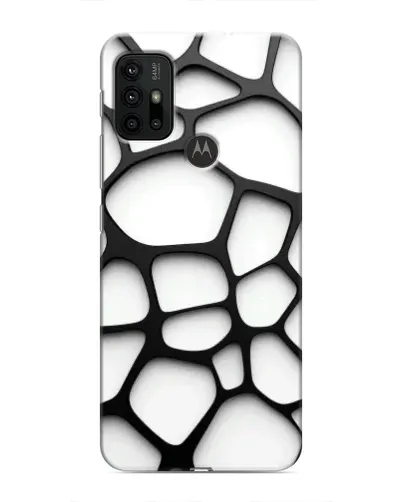 Чехол для Motorola MOTO G30 с картинкой «Белая объемная сетка»