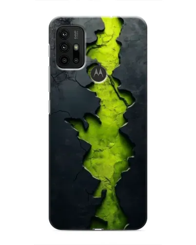 Чехол для Motorola MOTO G30 с картинкой «Салатовый разлом скалы»