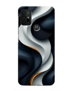 Чехол для Motorola MOTO G30 с картинкой «Объемные черно-белые ленты»