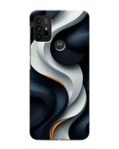Чехол для Motorola MOTO G30 с картинкой «Объемные черно-белые ленты»