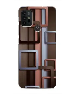 Чехол для Motorola MOTO G30 с картинкой «Коричневые объемные квадраты»