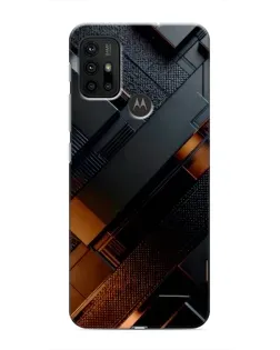 Чехол для Motorola MOTO G30 с картинкой «Черные геометрические блоки»