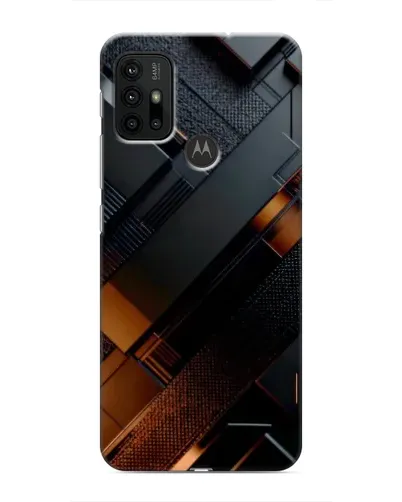 Чехол для Motorola MOTO G30 с картинкой «Черные геометрические блоки»