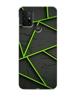 Чехол для Motorola MOTO G30 с картинкой «Зеленые геометрические линии»