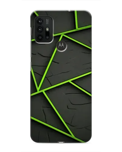Чехол для Motorola MOTO G30 с картинкой «Зеленые геометрические линии»