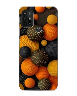 Чехол для Motorola MOTO G30 с картинкой «Объемные оранжевые сферы»