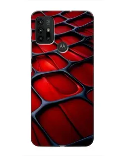 Чехол для Motorola MOTO G30 с картинкой «Красная глянцевая сетка»
