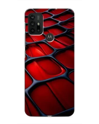 Чехол для Motorola MOTO G30 с картинкой «Красная глянцевая сетка»