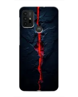 Чехол для Motorola MOTO G30 с картинкой «Kрасная лавовая трещина»