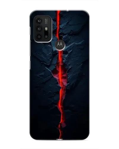 Чехол для Motorola MOTO G30 с картинкой «Kрасная лавовая трещина»