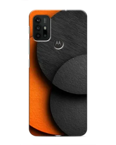 Чехол для Motorola MOTO G30 с картинкой «Геометрия оранжевых кругов»