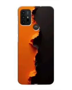 Чехол для Motorola MOTO G30 с картинкой «Оранжевый разлом»